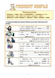 English Worksheet: PRESENT SIMPLE WORKSHEET