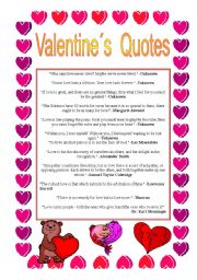 English Worksheet: Valentines Quotes 1-2