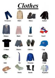 Clothes - ESL worksheet by Marwaahmed