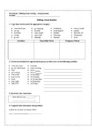 English worksheet: simple present tense