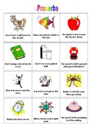 English Worksheet: Proverbs and pictures