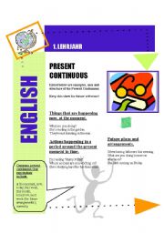 English worksheet: Present continuous