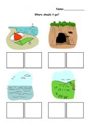 English Worksheet: Where should it go?