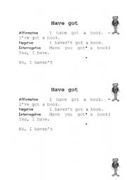 English Worksheet: HAVE GOT