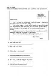 English worksheet: A LETTER!!