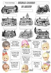 English Worksheet: Which house is mine?