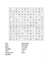 English Worksheet: Word puzzle Family