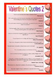 English Worksheet: Valentines Quotes 2-2