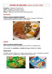 English Worksheet: BRITISH MEALS