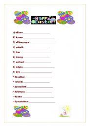 English worksheet: EASTER WORKSHEET