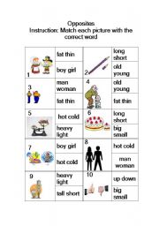 English Worksheet: Opposite adjectives