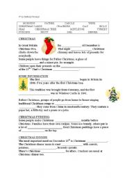 English worksheet: Read and complete (Christmas)