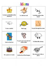 English Worksheet: Idioms and pictures
