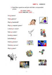 English worksheet: Hobbies