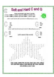 English worksheet: Soft and Hard C and G