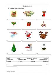 English Worksheet: Christmas matching