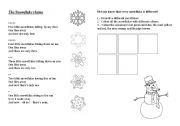 English worksheet: A Snowflake poem