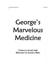 English Worksheet: Novel Study- Georges Marvelous Medicine