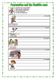 English Worksheet: possessives and the genitive case