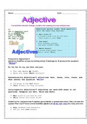 English worksheet: Adjective
