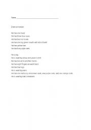 English Worksheet: Draw a monster