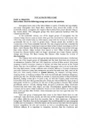 English Worksheet: Not Always Welcome
