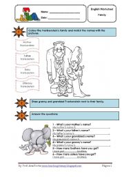 English Worksheet: Family for young students