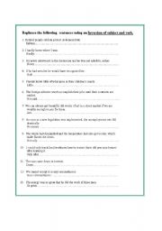 English Worksheet: Inversion of the Subject and Verb