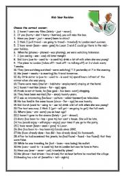 English Worksheet: Grammar Revision For Intermediate Students