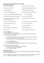 English worksheet: role playing, communication situations