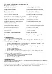 English Worksheet: role playing, communication situations