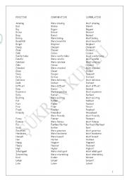 English Worksheet: comperative-superlative of adjectives