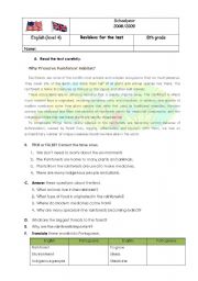 English Worksheet: Rainforest