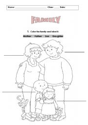 English Worksheet: Family