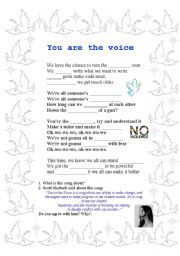 English worksheet: Song: You´re the Voice - by HEART