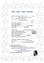 English Worksheet: Song: Youre the Voice - by HEART