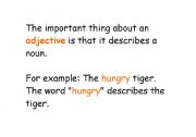 English worksheet: The Important Thing About an Adjective