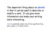 English worksheet: The Important Thing About an Adverb