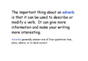 English Worksheet: The Important Thing About an Adverb