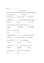 English worksheet: Adjectives: -est, More/Most, Worse/Worst