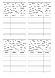 English Worksheet: irregular verbs