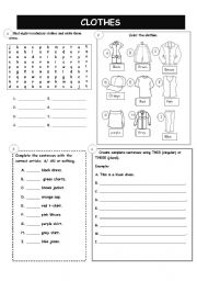 English Worksheet: CLOTHES/ A-AN/THIS-THESE
