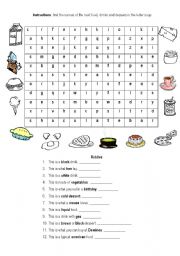 English worksheet: Food letter soup