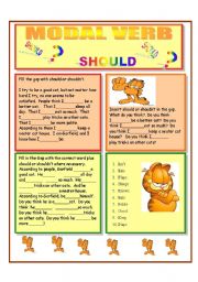 English Worksheet: MODAL VERB SHOULD