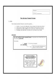 English Worksheet: The Simple Present (Notes and exercises)