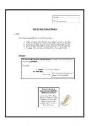 English worksheet: The Simple Present (Notes and exercises)