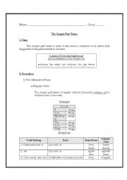 English Worksheet: The Simple Past 