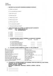 English worksheet: entry test 1