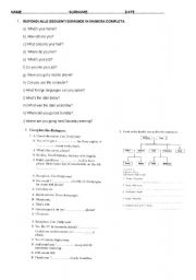 English worksheet: final test 1