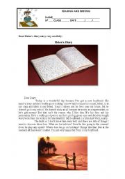 English Worksheet: READING COMPREHENSION AND WRITING - 